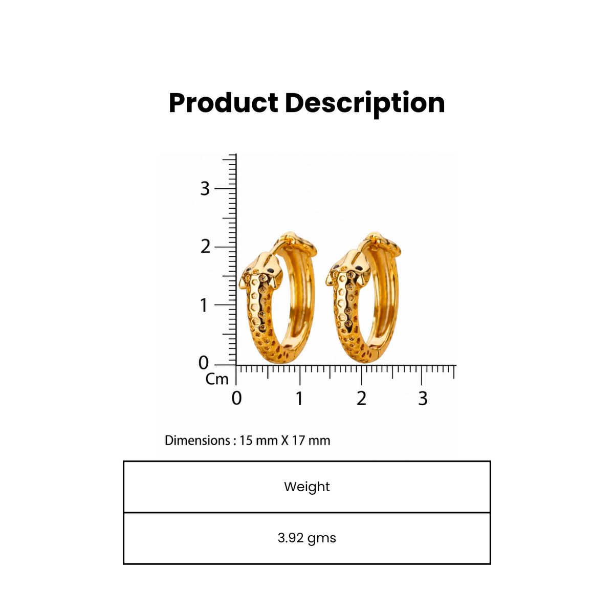 Wildcats Sleek Cat Gold Plated Hoop Earring