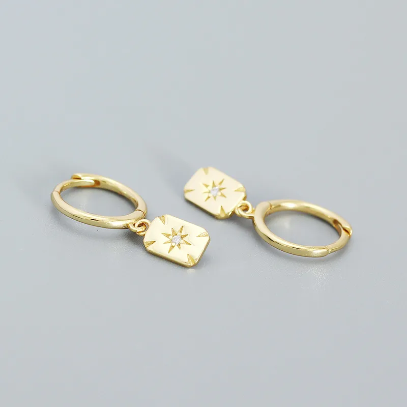 Diamond Dew Hoops: Gold