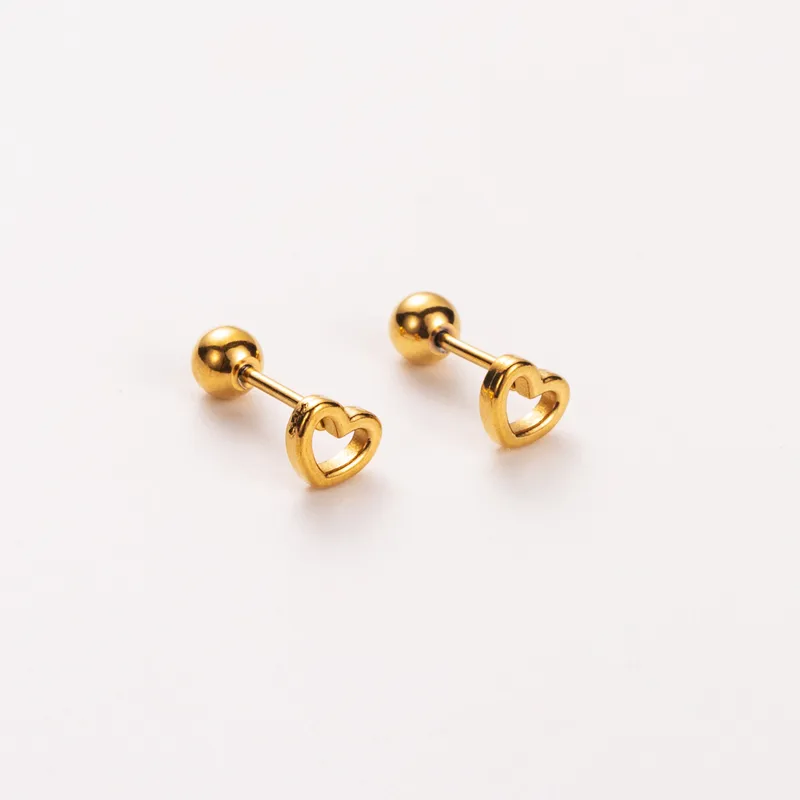 Cupid Hollow Gold Plated Stud Earring