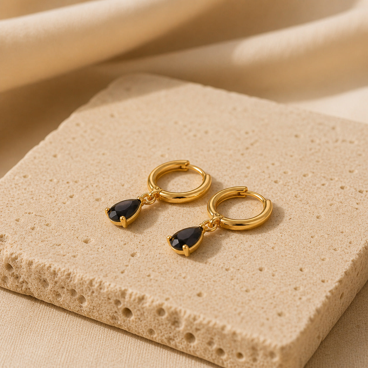 Duchess Drop, Victorian Style Gold Plated Hoop Earring