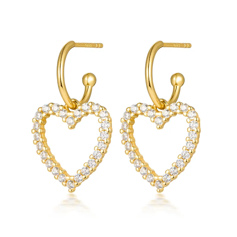 Heartfelt Dangles Sterling Silver Drop Earrings