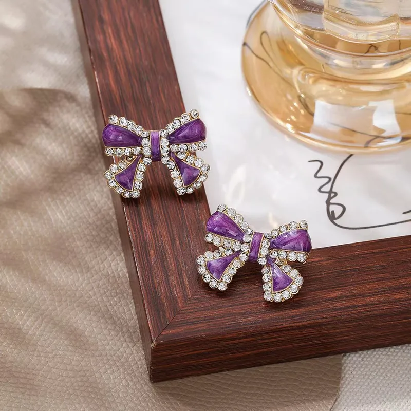 Lilac Ice Ribbon Sterling Silver Stud Earrings