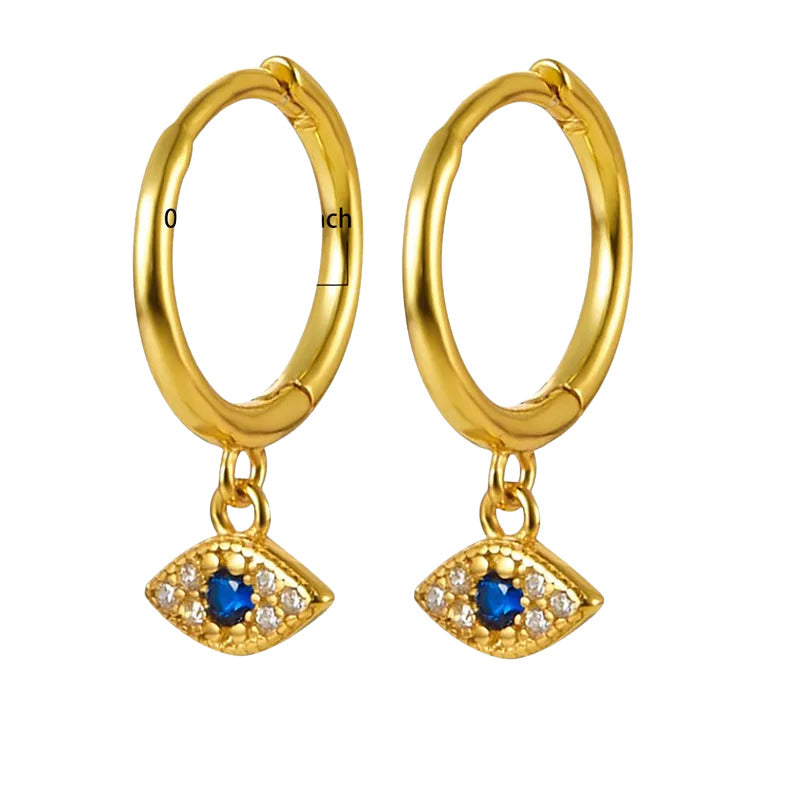 Gold Plated Enchanted Iris Silver Hoop Earring