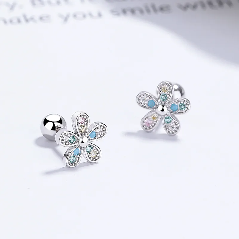 Daisy Pop Silver Ball Stud Earring