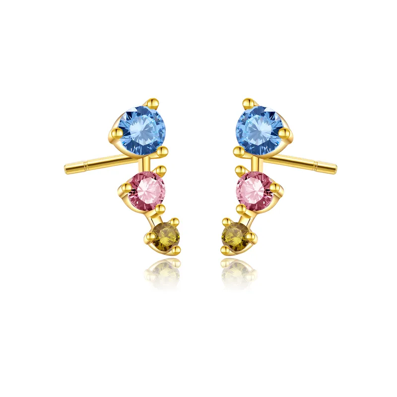 Astral Colorful Silver Stud Earring