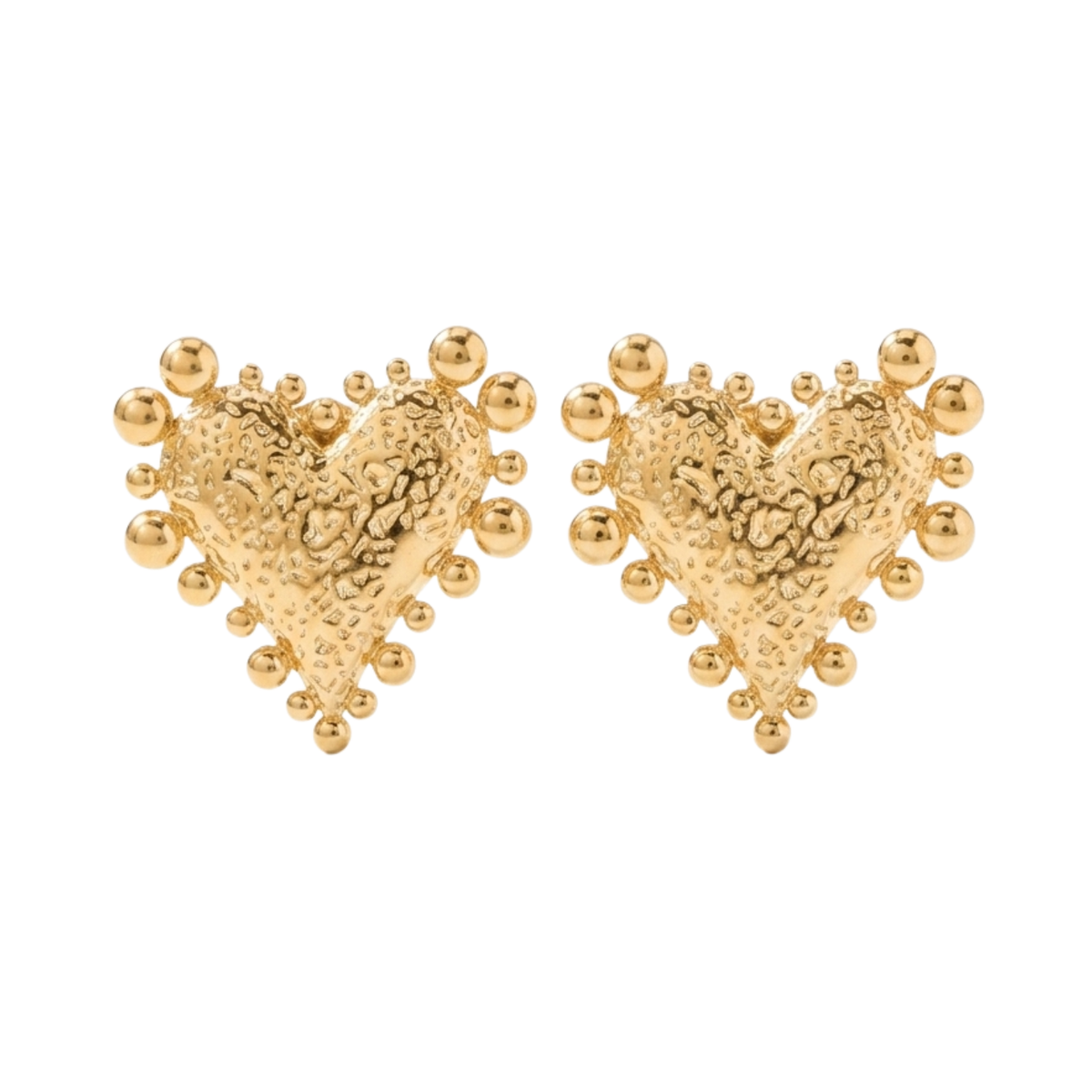 Glided Heard Gold Plated Stud Earring