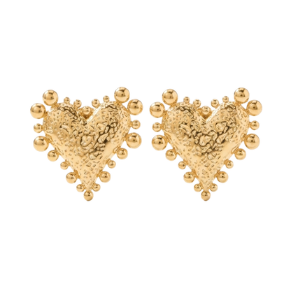 Glided Heard Gold Plated Stud Earring