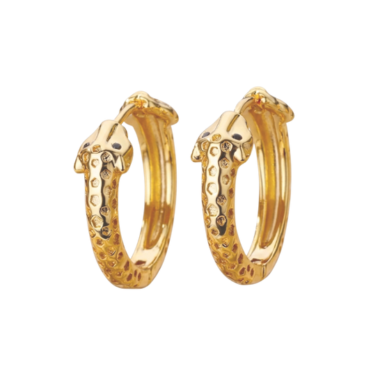 Wildcats Sleek Cat Gold Plated Hoop Earring