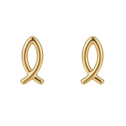 Tiny Tails Gold Plated Stud Earring