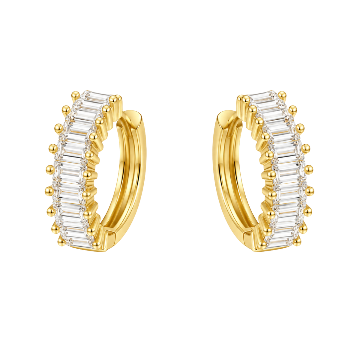 Cosmic Bar Gold Plated Hoop Earring
