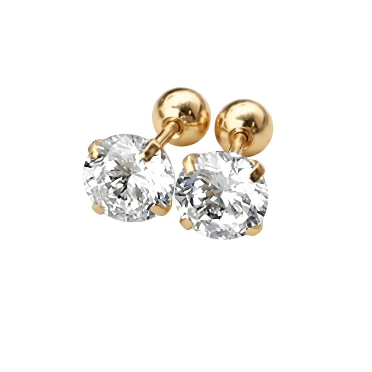 Sleek Inlay Solo Gold Plated Stud Earring