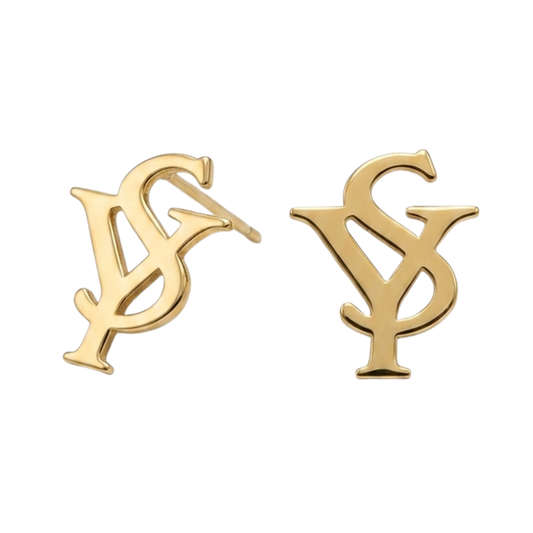 Linked Ys Gold Plated Stud Earring