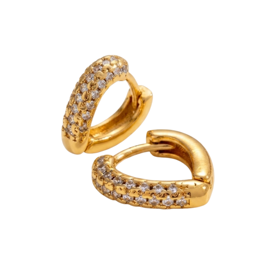 Chic Fusion Chevron Gold Plated Hoop Earring