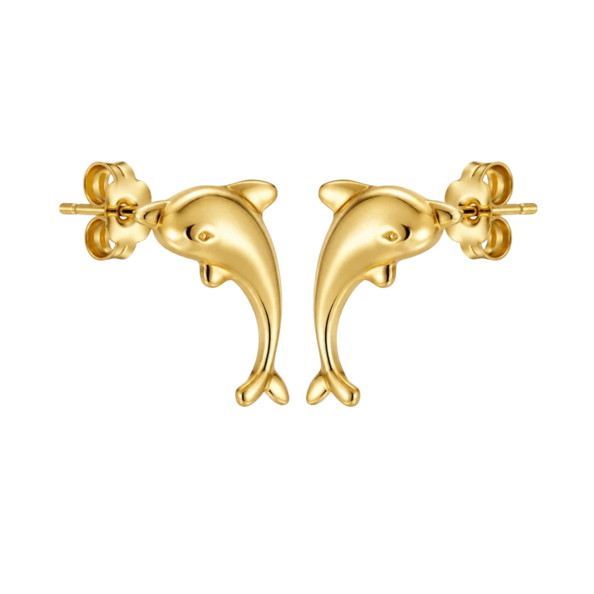 Delphinids Gold Plated Stud Earring