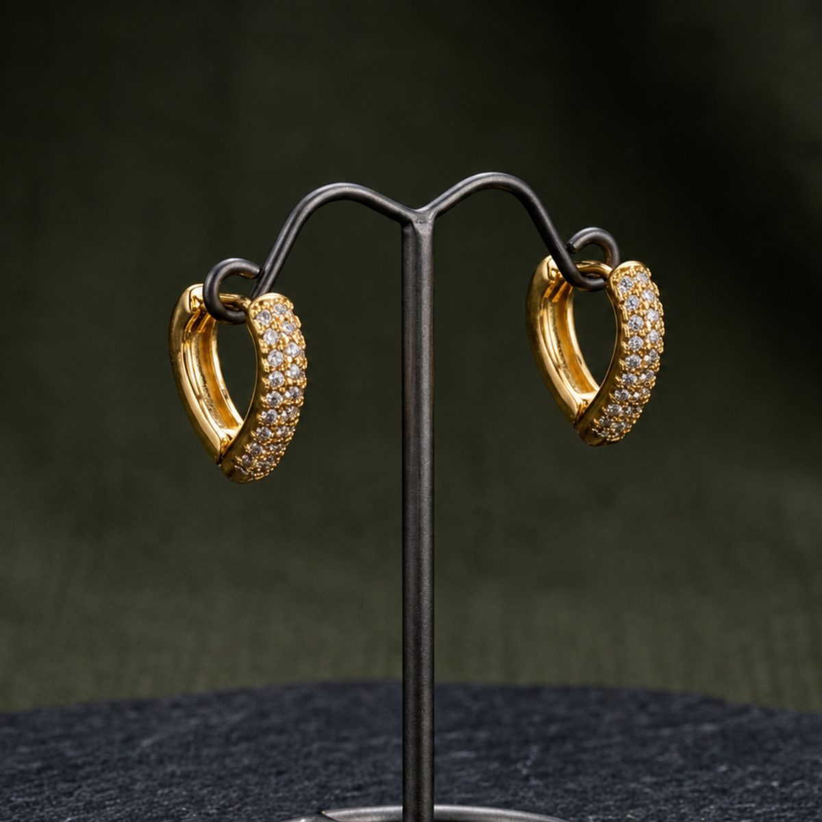 Chic Fusion Chevron Gold Plated Hoop Earring