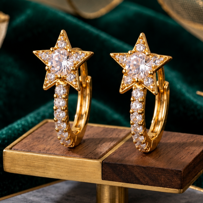 Cameo Charm, Victorian Style: Gold Plated Hoop Earring