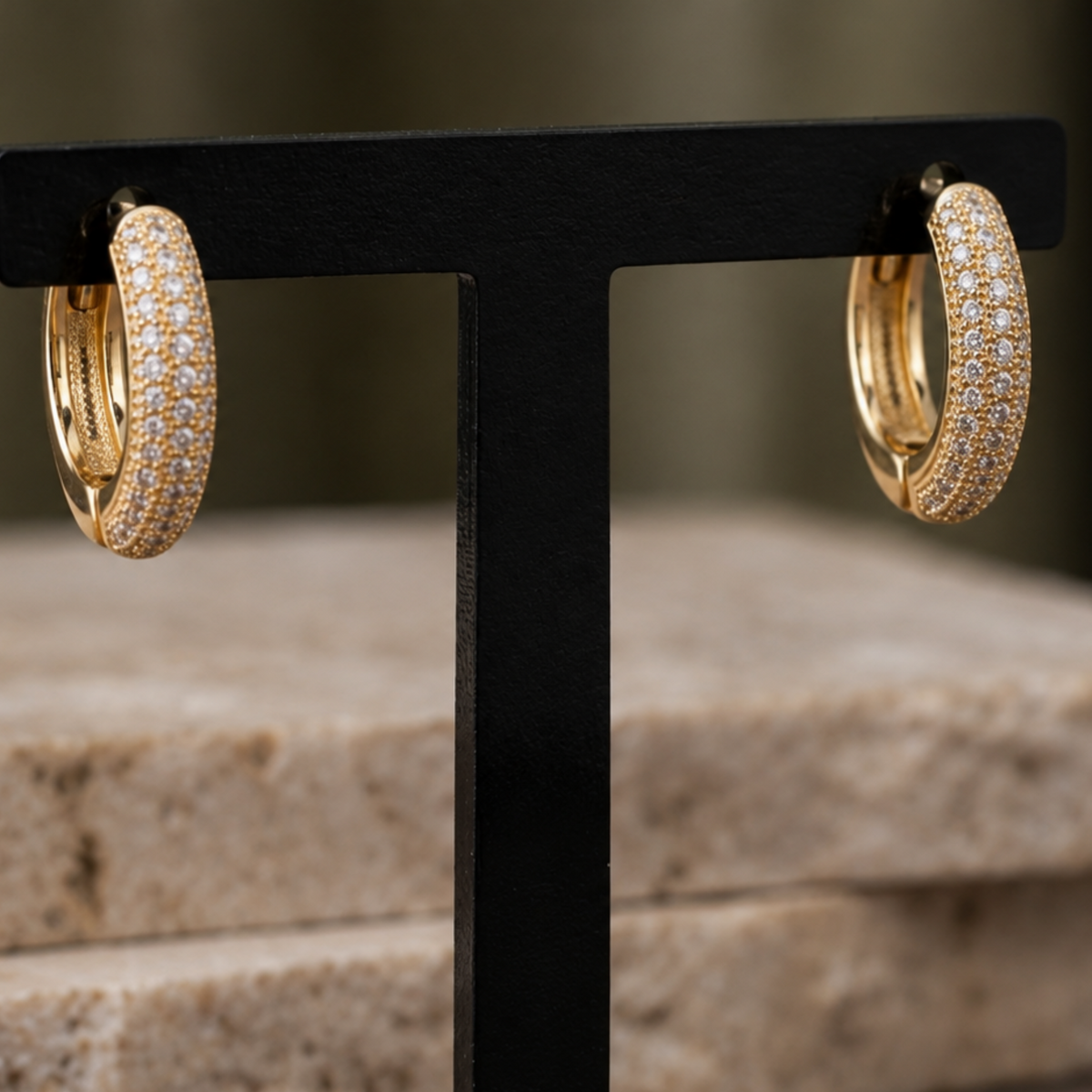 Golden Edge Geometric Circle Gold Plated Hoop Earring