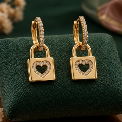 Chic Fusion Open Heart Gold Plated Hoop Earring