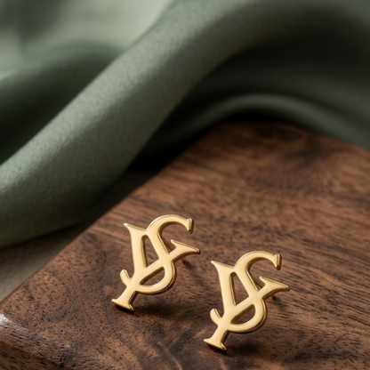 Linked Ys Gold Plated Stud Earring