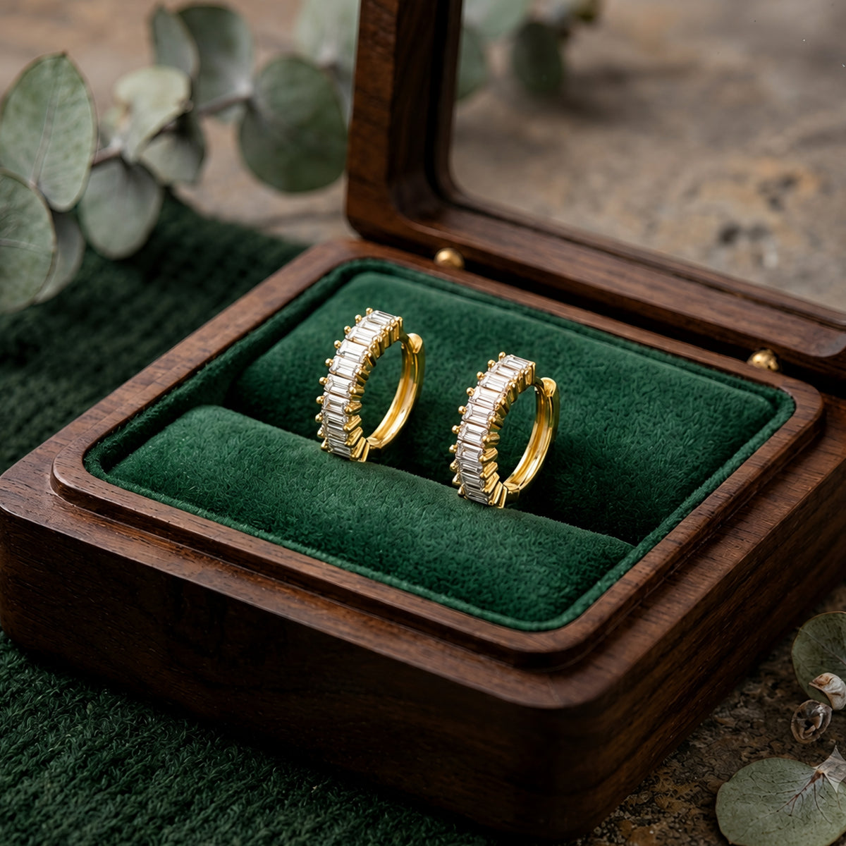 Cosmic Bar Gold Plated Hoop Earring