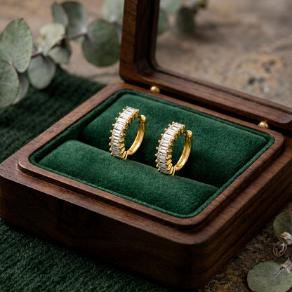 Cosmic Bar Gold Plated Hoop Earring