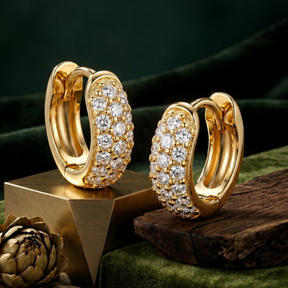 Cosmic Huggie Gold Plated Hoop Earring