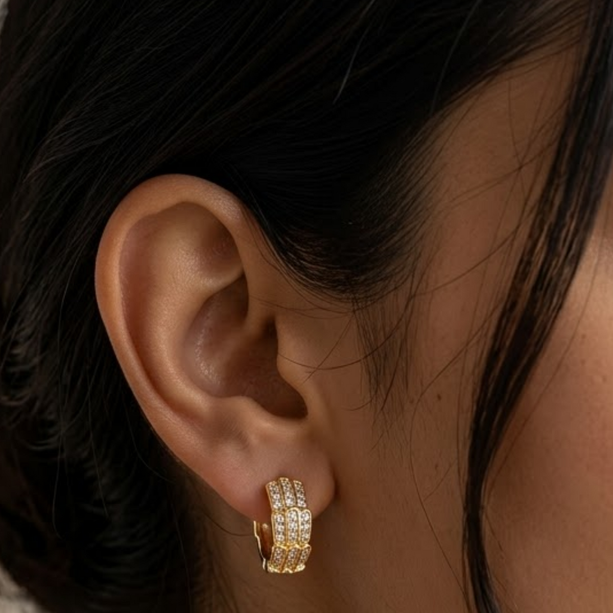 Monarch Gold Plated Hoop Earring