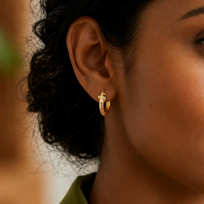 Wildcats Sleek Cat Gold Plated Hoop Earring
