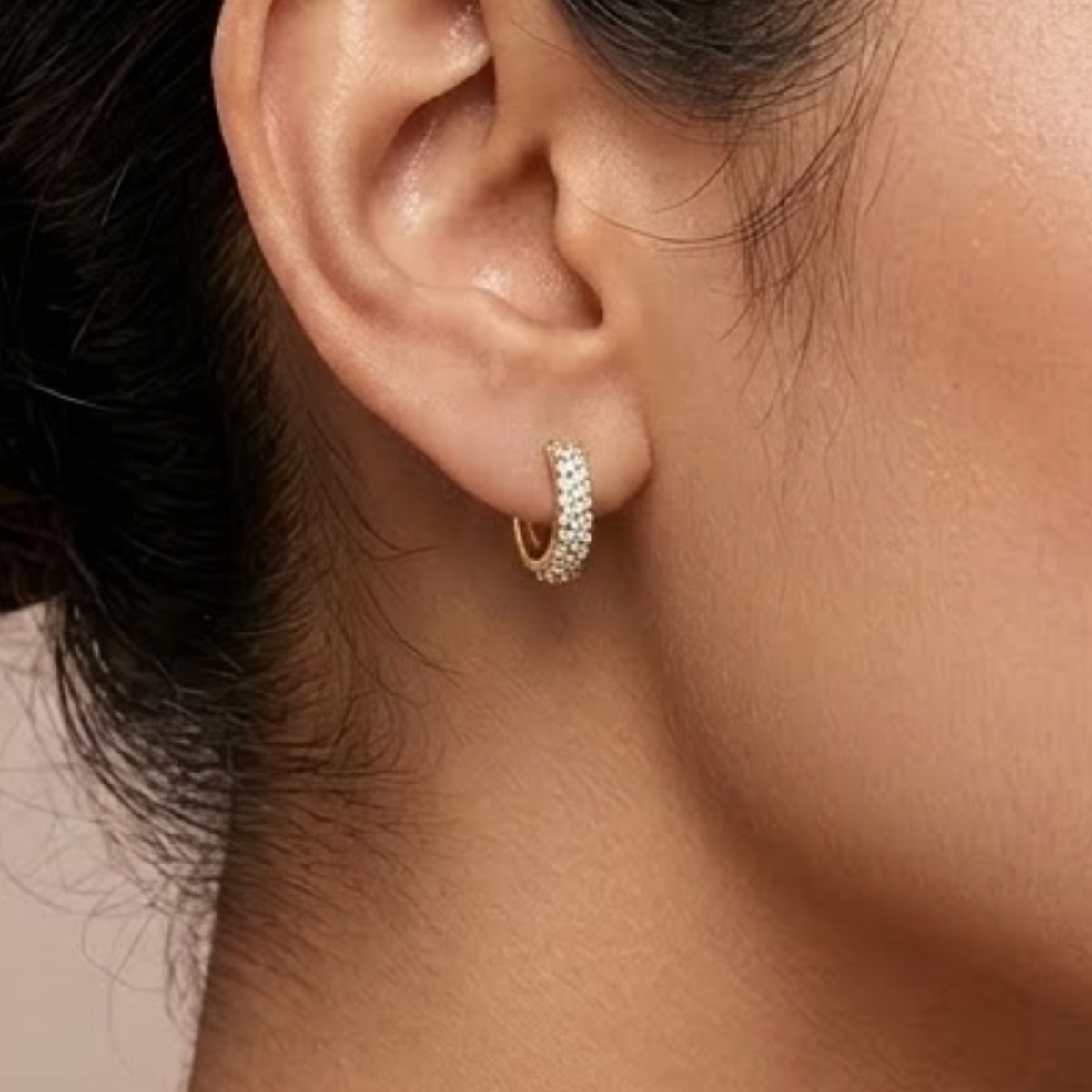 Cosmic Huggie Gold Plated Hoop Earring