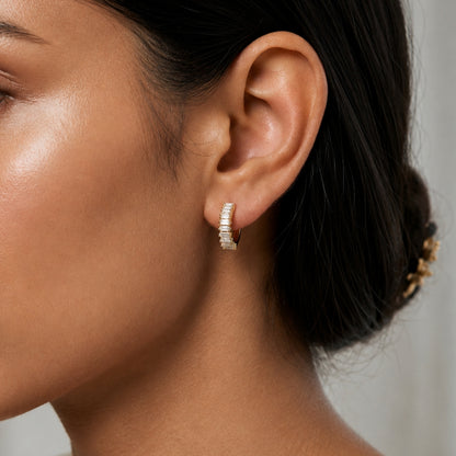 Cosmic Bar Gold Plated Hoop Earring