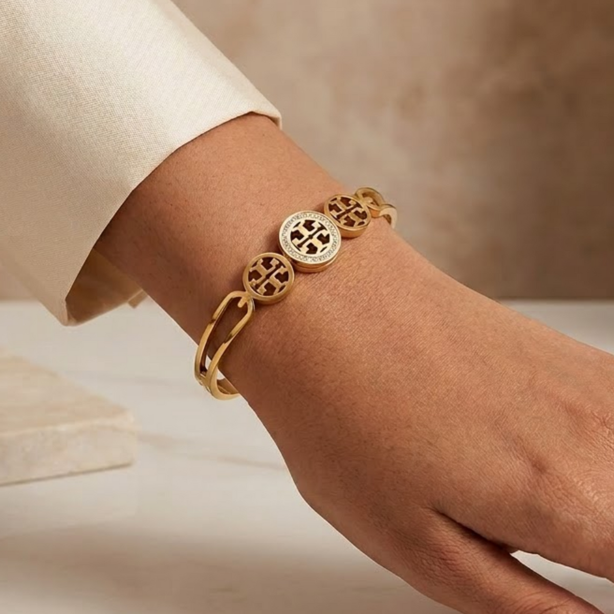 Crown Trinity Gold Plated Bracelet