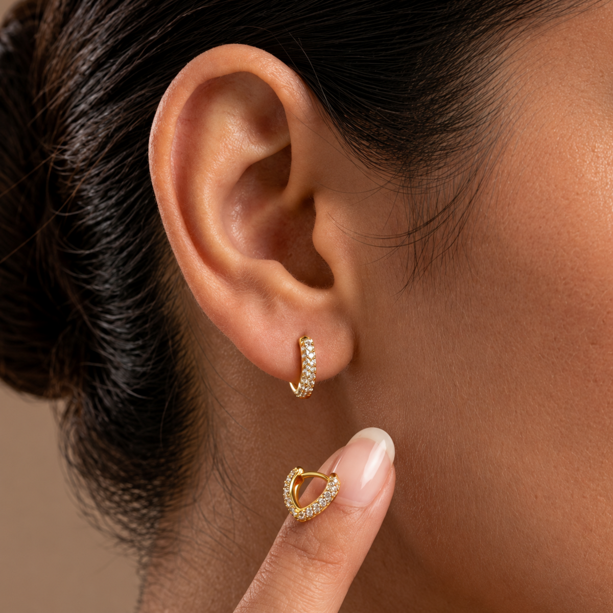 Chic Fusion Chevron Gold Plated Hoop Earring