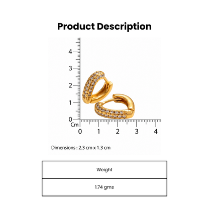 Chic Fusion Chevron Gold Plated Hoop Earring