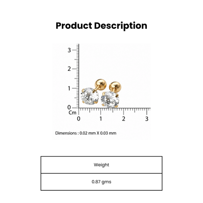 Sleek Inlay Solo Gold Plated Stud Earring