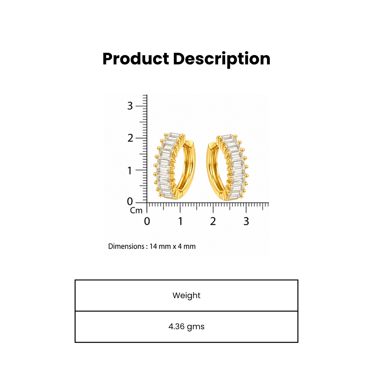 Cosmic Bar Gold Plated Hoop Earring