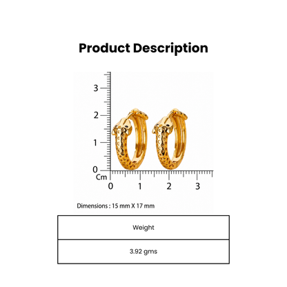 Wildcats Sleek Cat Gold Plated Hoop Earring