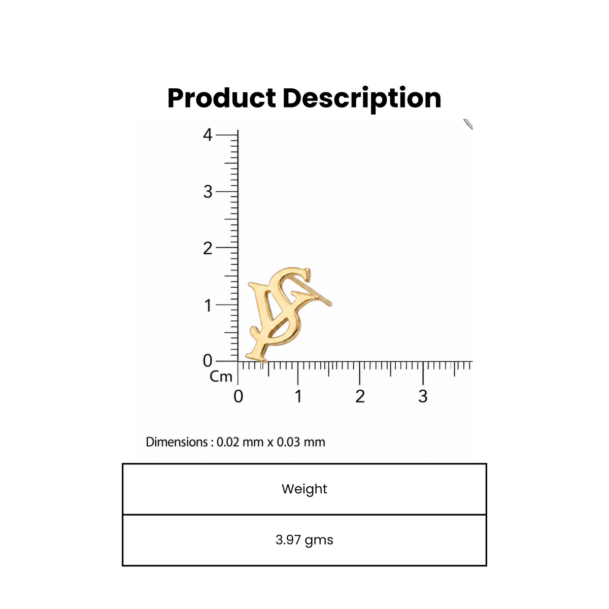 Linked Ys Gold Plated Stud Earring