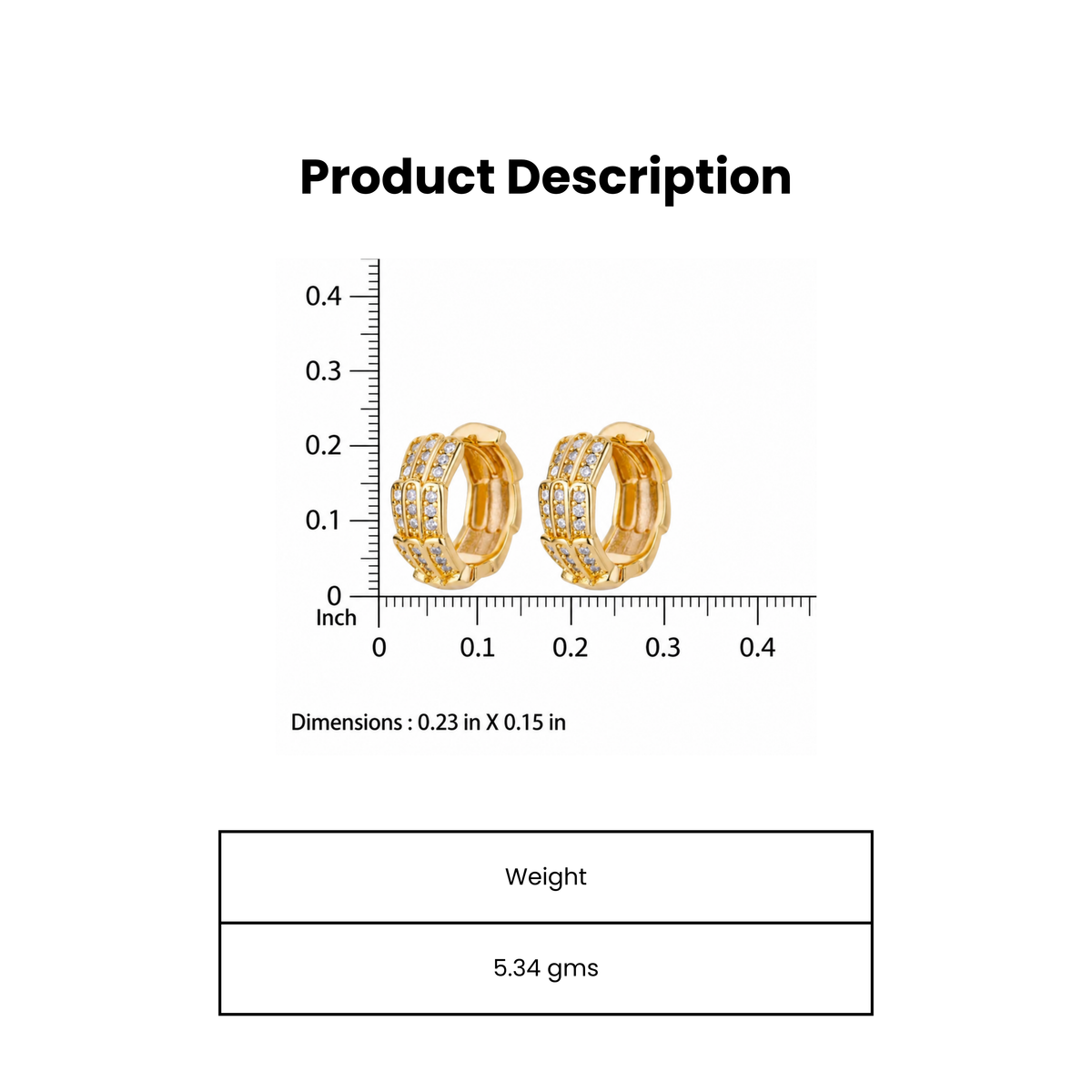 Monarch Gold Plated Hoop Earring