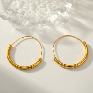 Cradle Big Gold Plated Hoop Earring