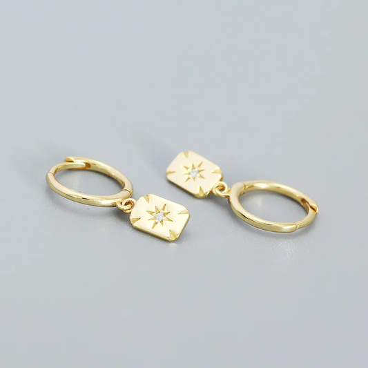 Diamond Dew Hoops: Gold