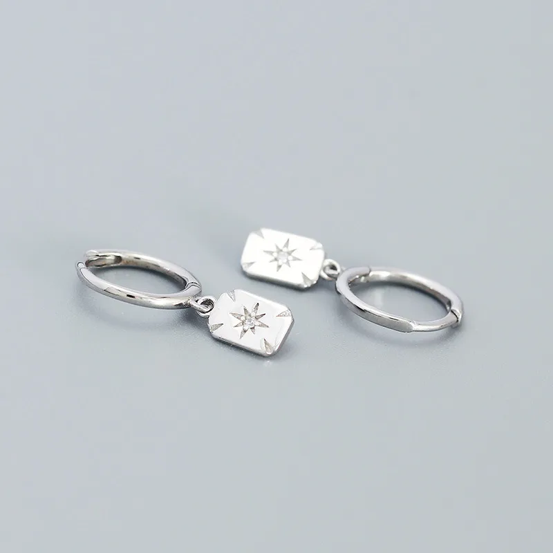 Diamond Dew Hoops: Silver