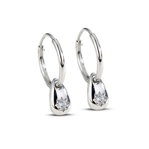 Icy Water Silver Hoop Earring