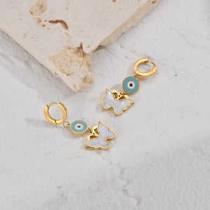 Look Out Butterfly Gold Plated Hoop Earring