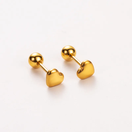 Cupid Heart Icon Gold Plated Stud Earring