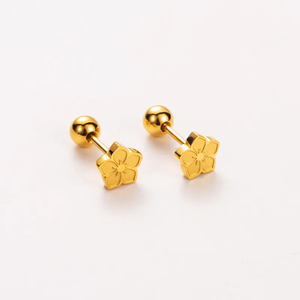 Cupid Blossom Gold Plated Stud Earring