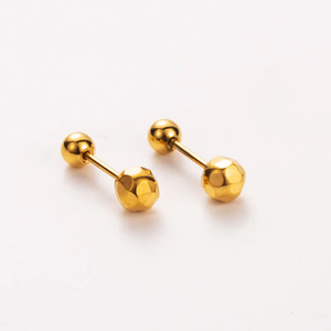 Cupid Beveled Gold Plated Stud Earring
