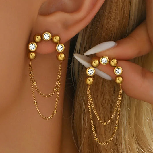 French Chic Gold Plated Tassel Earring
