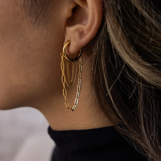 Fringe Tassel Gold Plated Tassel Earring