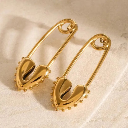Pin Gold Plated Drop Earring