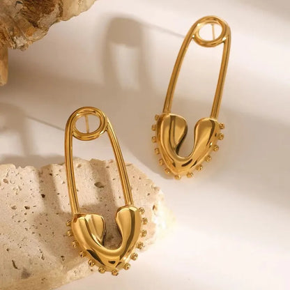 Pin Gold Plated Drop Earring